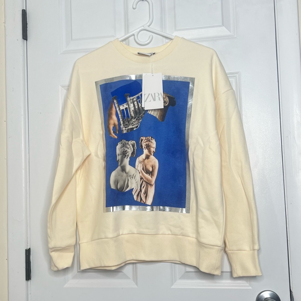 Zara Greek themed Sweater